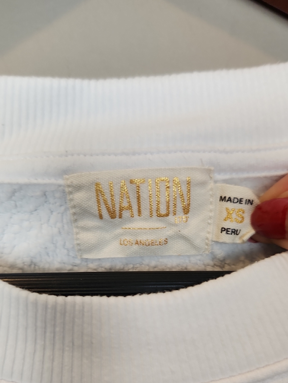 Nation Bane Sweatshirt Tee in White Size XS - Picture 3 of 11